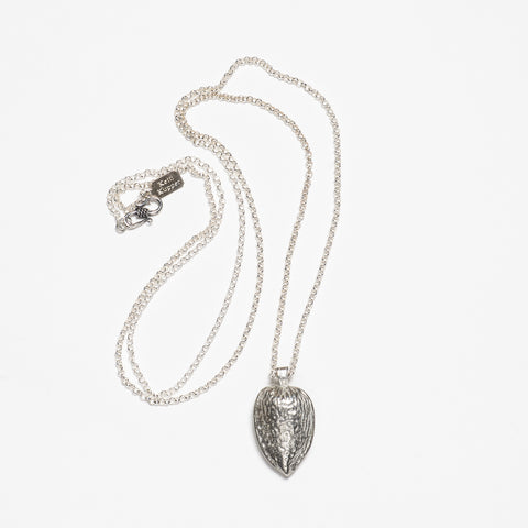Almond Necklace - Bright Silver