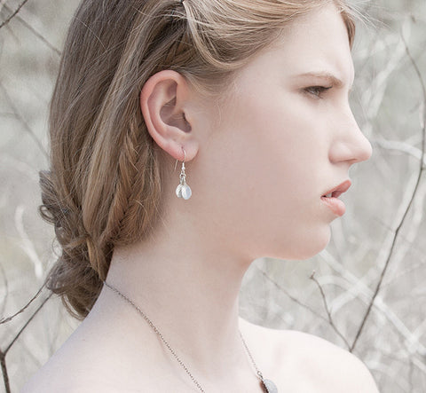 Marjoram Earrings - Bright Silver